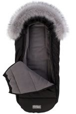 Дитячий конверт доречі Baby XS фліс Чорний з опушкою, (-20°С)